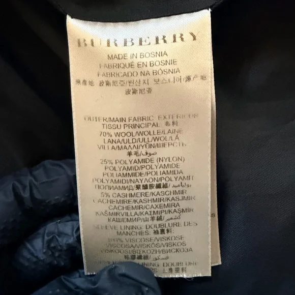 Burberry Brit Black Belted Wool Trench Coat Women’s Sz US10 - Picture 6 of 9